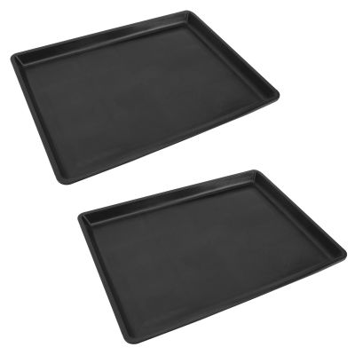ELEOUTI 2-Piece PP Pet Cage Trays, Black, for Dog Cages