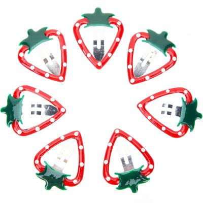 ibasenice Strawberry Hair Clips, Secure Hold, 15-Piece Metal Set for Girls and Babies
