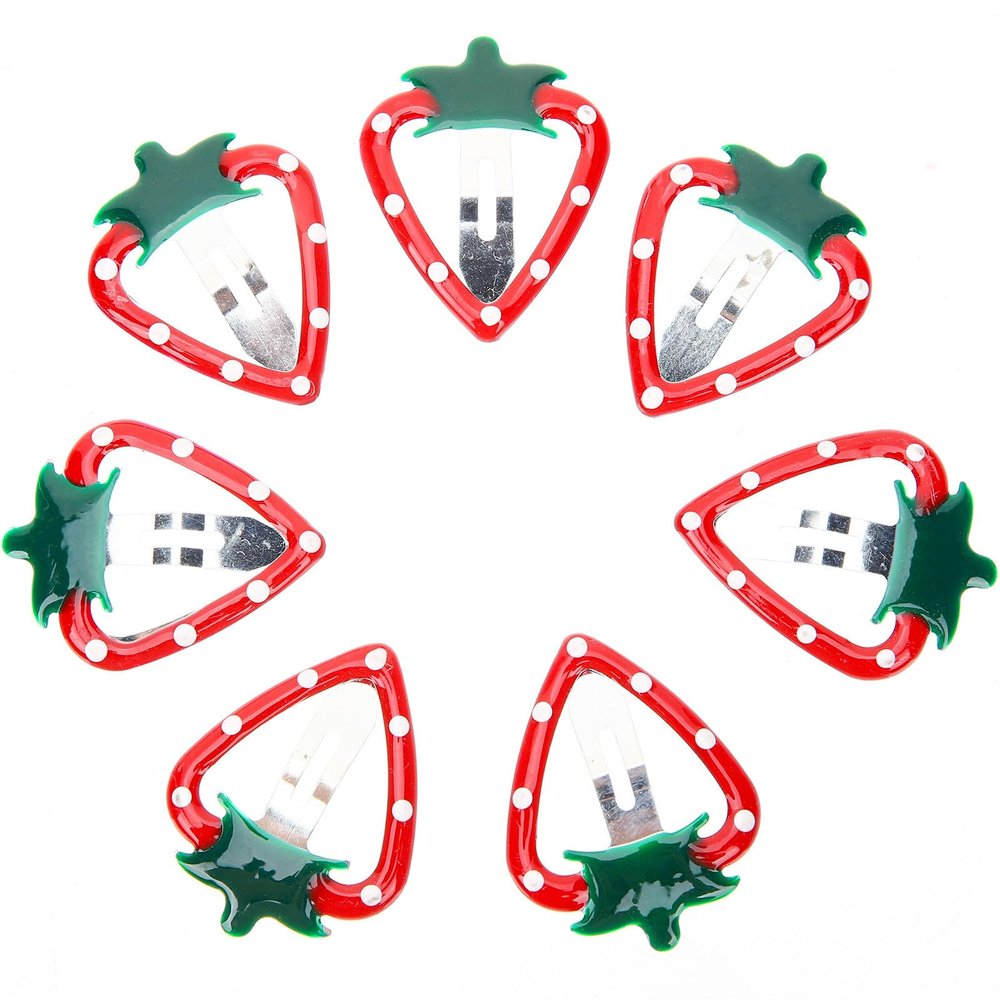 ibasenice Strawberry Hair Clips, Secure Hold, 15-Piece Metal Set for Girls and Babies