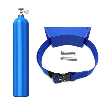 Steel Oxygen Cylinder Cart with Wheels and Adjustable Strap Wall Mount
