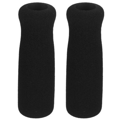 Mikikit 2-Pack Ergonomic Black Sponge Grip Pads for Crutches and Walking Canes