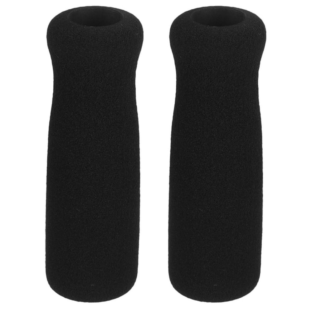 Mikikit 2-Pack Ergonomic Black Sponge Grip Pads for Crutches and Walking Canes