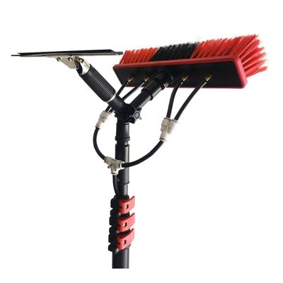 Retractable Brush and Pole for Window and Solar Panel Cleaning, Carbon Fiber and Aluminum Alloy