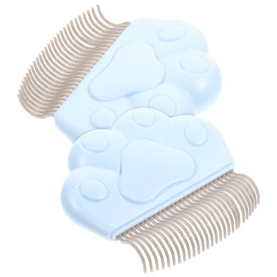 SWOOMEY 2-Piece Cat Comb for Long-Haired Cats, Cat Paw Shape