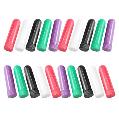 20 Refillable Nasal Inhaler Tubes with Cotton Wicks