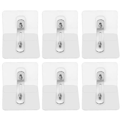 JECOMPRIS Self-Adhesive Furniture Anchors, 6-Pack, PVC and Stainless Steel, No-Drill Anti-Tip Safety for Furniture and Cabinets