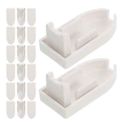 TOMETURE 20-Piece Plastic End Caps for Roller Blind Rods, White
