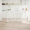 HETFTJN 4-Panel Folding Wooden Dog Gate with Door, Freestanding, White view 2