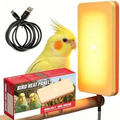 Portable Bird Cage Heater, Low-Noise 5 W Heating Panel with Safe Temperature Control