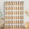 MLSOWM Blackout Curtains with Scarf-Wearing Dog, Golden Retriever Emoji Design, Thermal Curtains, 2-Piece Set, 138 x 117 cm, Brown view 1