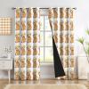 MLSOWM Blackout Curtains with Scarf-Wearing Dog, Golden Retriever Emoji Design, Thermal Curtains, 2-Piece Set, 138 x 117 cm, Brown view 2