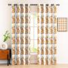 MLSOWM Blackout Curtains with Scarf-Wearing Dog, Golden Retriever Emoji Design, Thermal Curtains, 2-Piece Set, 138 x 117 cm, Brown view 3