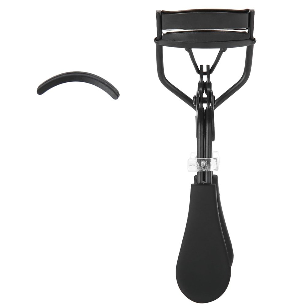 Vistreck Professional Stainless Steel Eyelash Curler with Silicone Pad for All Eye Shapes, Black