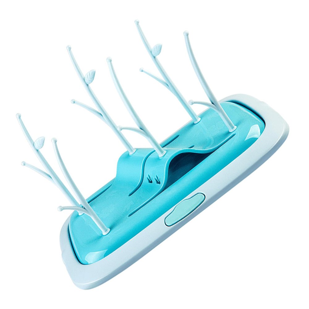 CHILDWEET Portable PP Bottle Drying Rack with 6 Hooks for Baby Bottles and Nipples, Space-Saving Tree Branch Design