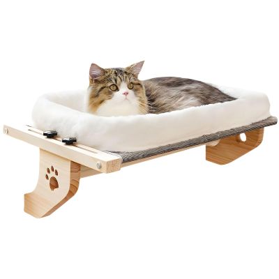 GMBYLBY Cat Hammock, Portable Hanging Design, Removable Washable Fabric, Wood and Metal Frame