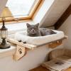 GMBYLBY Cat Hammock, Portable Hanging Design, Removable Washable Fabric, Wood and Metal Frame view 4