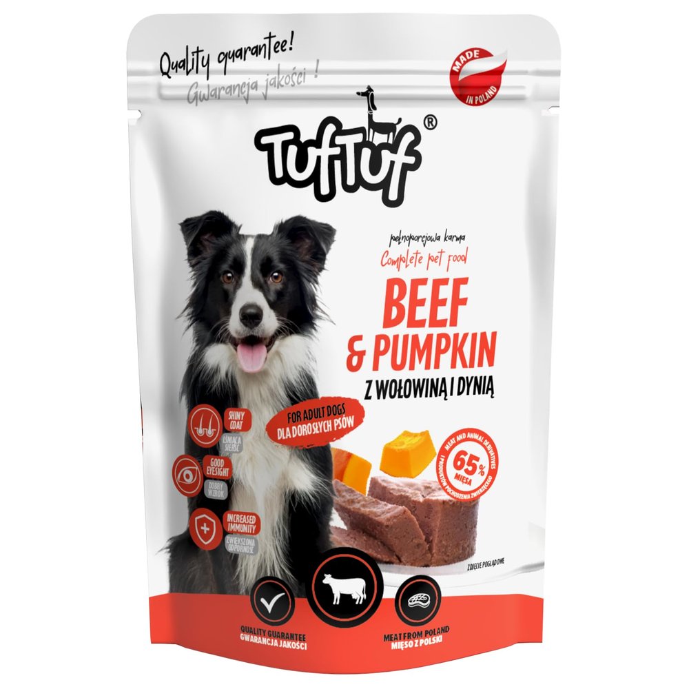 TufTuf Natural Wet Dog Food, Beef with Pumpkin, 300 g