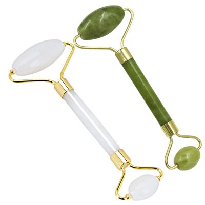 KAJNBN Jade Facial Rollers, 2-Piece Natural Stone Set