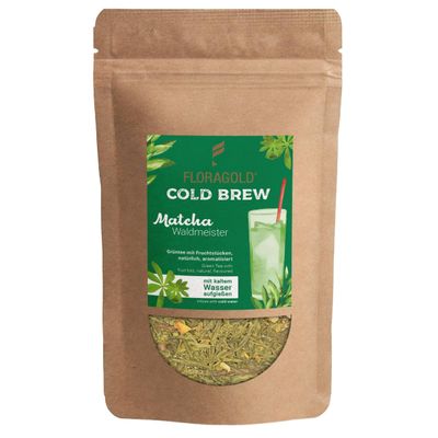 FLORAGOLD Cold Brew Matcha Woodruff – Low Sugar & Low Calorie Iced Tea – 100 g