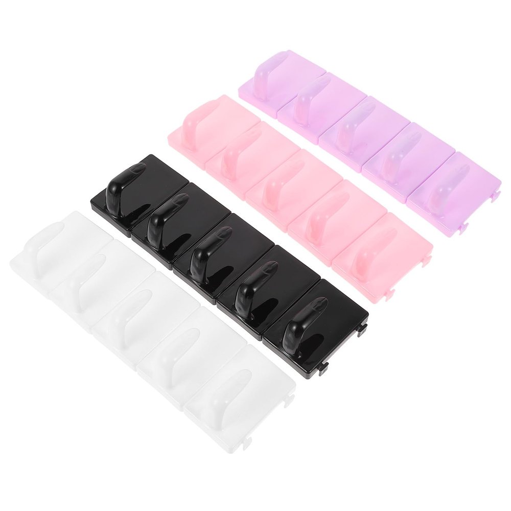 LIFKICH Nail Art Practice Stands, 4-Piece Plastic Set, Easy Assembly and Disassembly, Random Color