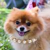 OHPHCALL Elegant Satin Pet Collar with Pearls and Bow view 4