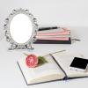 ibasenice Vintage Makeup Mirror, Silver Zinc Alloy, Stable Stand Base view 4