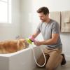Pet Shower Head with Integrated Massage Brush 2-in-1 view 4