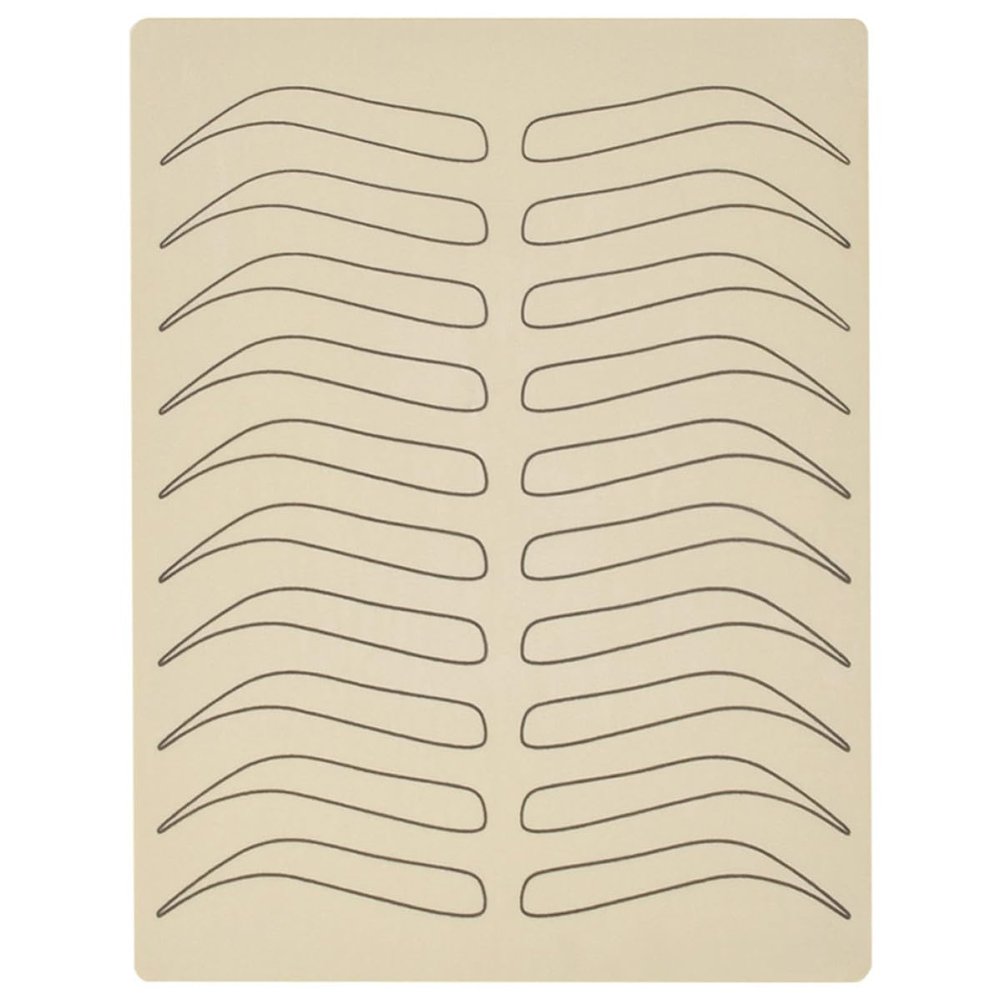 Abaodam 1 mm Silicone Eyebrow Practice Skin, 10 Pairs for Microblading