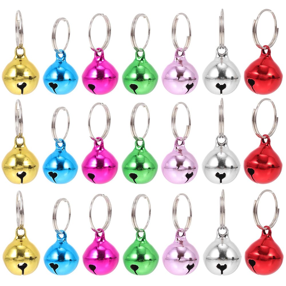 DINHEAROM 24-Piece Multifunctional Metal Cat Bells, Cute Pet Bells for Cats and Dogs, Decorative Accessories and Gifts