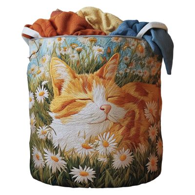 Large Quilted Laundry Basket, Collapsible with Handles, Portable Clothes Organizer for Laundry Rooms, Bathrooms, Bedrooms and Dorms, 41 x 56 cm