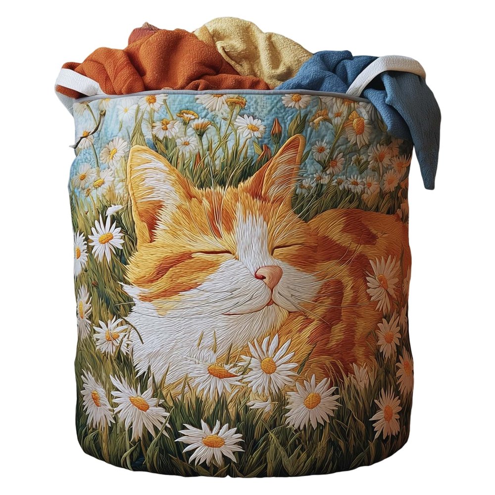 Large Quilted Laundry Basket, Collapsible with Handles, Portable Clothes Organizer for Laundry Rooms, Bathrooms, Bedrooms and Dorms, 41 x 56 cm