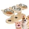 Elevated Dog Bowl with 3 Bowls, Height-Adjustable Pet Water Station view 1
