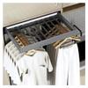 CAFIEDR Adjustable, Quiet, Extendable Trouser Rack, Movable Clothes Rail, Holds up to 35 kg, Ideal for Use Above a Washing Machine, Gray, 514–564 mm view 1