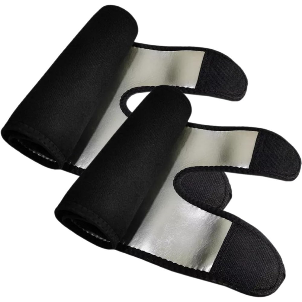 BUTIFULSIC Adjustable Black Neoprene Fitness Thigh Bands for Muscle Stabilization and Calorie Burning