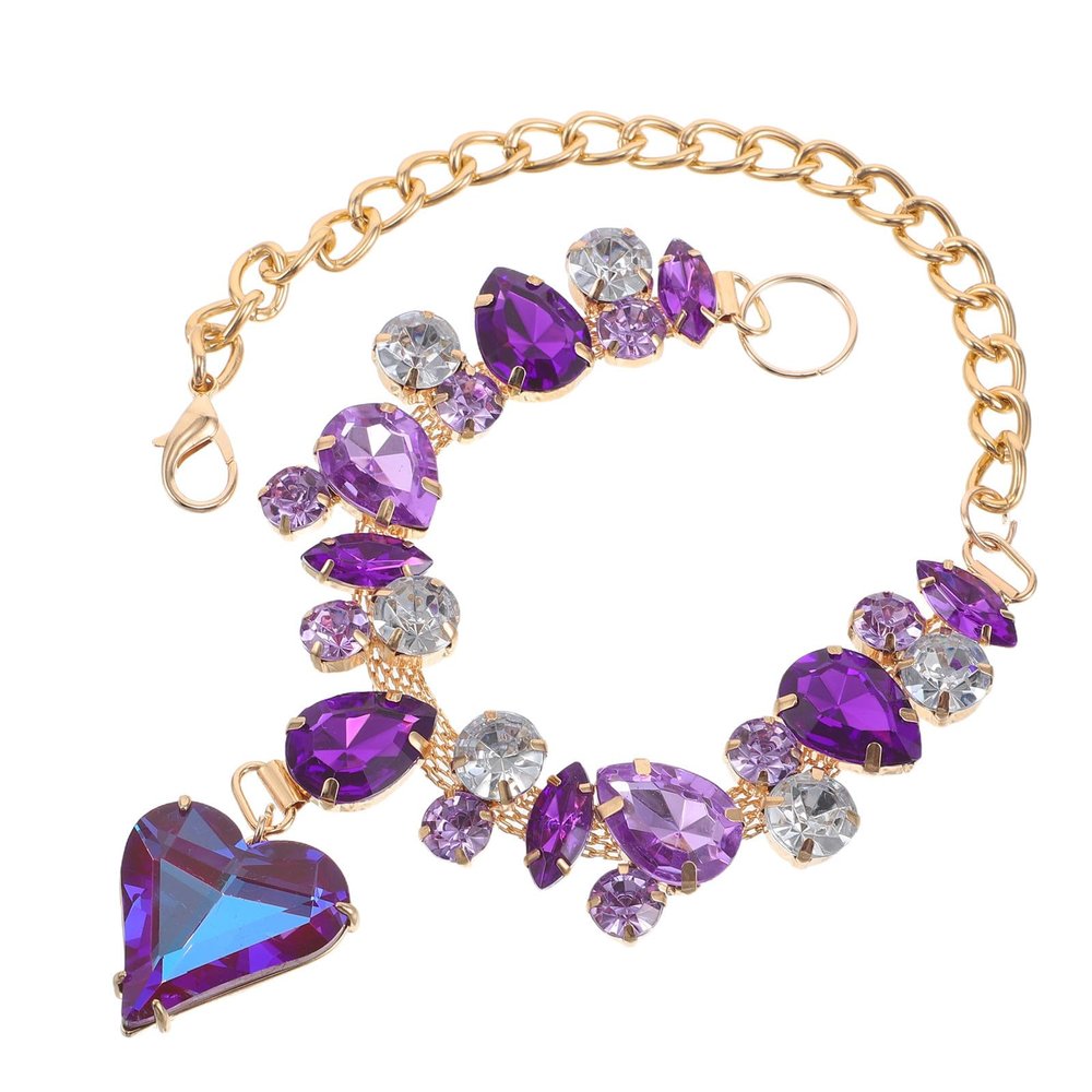 Homoyoyo Adjustable Dog Collar with Rhinestone Heart Pendant