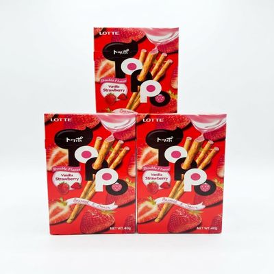 minafood Bundle: Toppo Strawberry Vanilla 40 g + Notepad