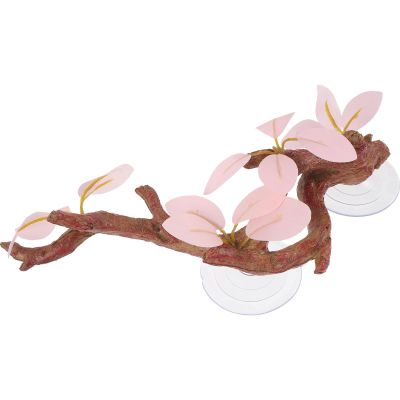 SHINEOFI Artificial Resin Reptile Tree with Strong Suction Cups, Realistic Terrarium Decoration for Aquariums and Geckos