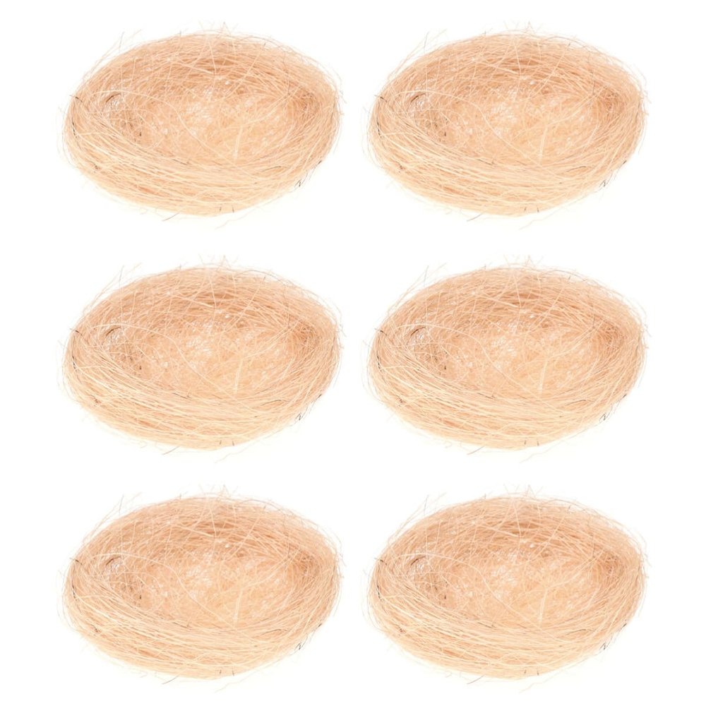 DECHOUS 6-Pack Beige Yarn Chicken Nests for Easter Decor