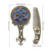 Vintage Double-Sided Aluminum Alloy Makeup Mirror and Comb Set view 2