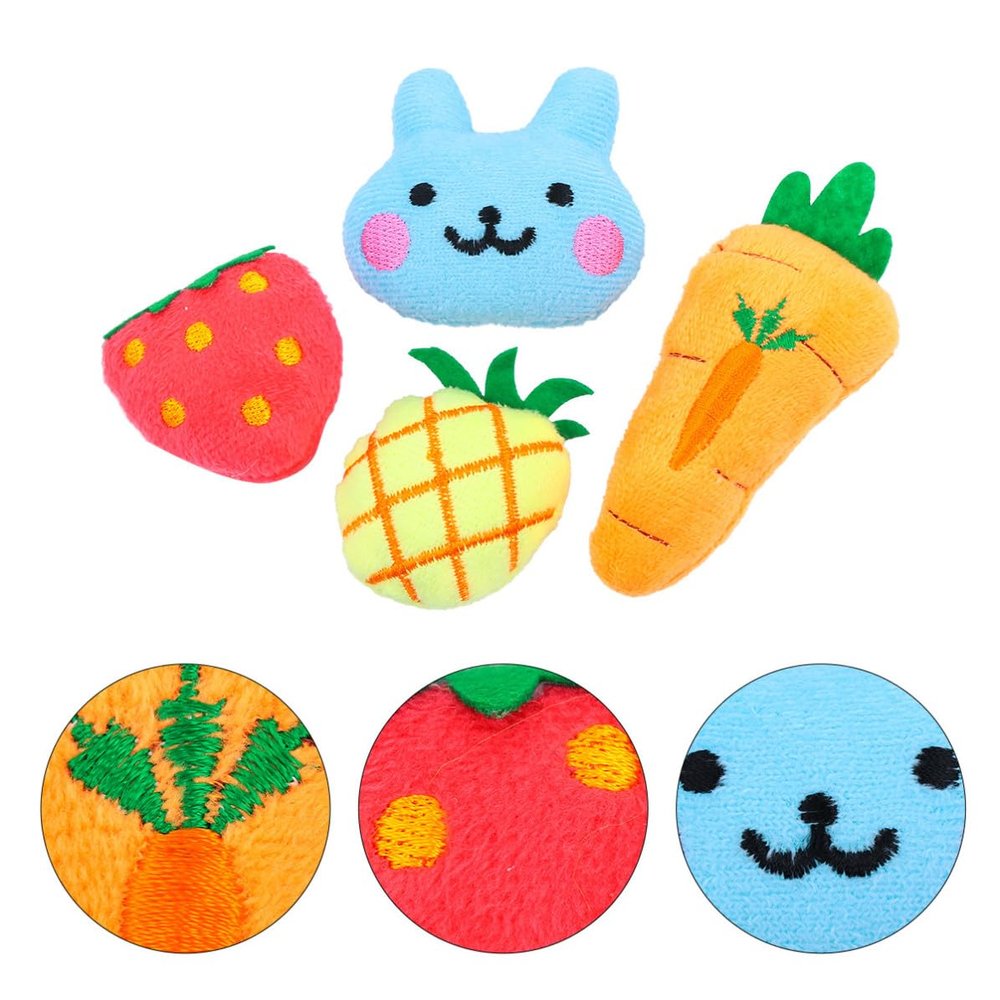 PRETYZOOM Plush Catnip Toys, Fruit Shapes, 4 Pieces