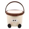 jojofuny Small Plastic Desktop Trash Can with Push-Button Lid view 1