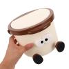 jojofuny Small Plastic Desktop Trash Can with Push-Button Lid view 4