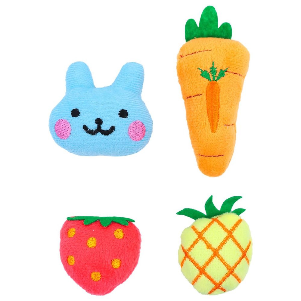 BETOOKY 4-Pack Plush Catnip Fruit Toys