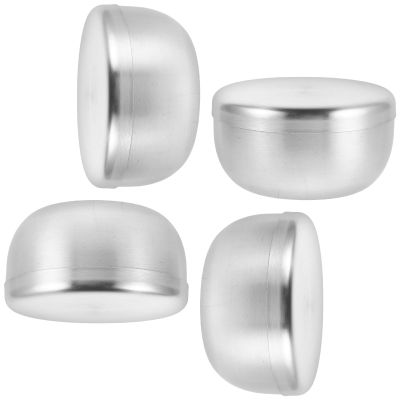 HOMOCONO Stainless Steel Shaving Bowls, 4-Pack, Round with Lids