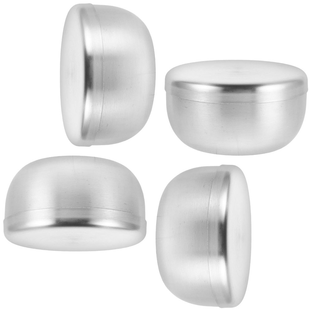 HOMOCONO Stainless Steel Shaving Bowls, 4-Pack, Round with Lids