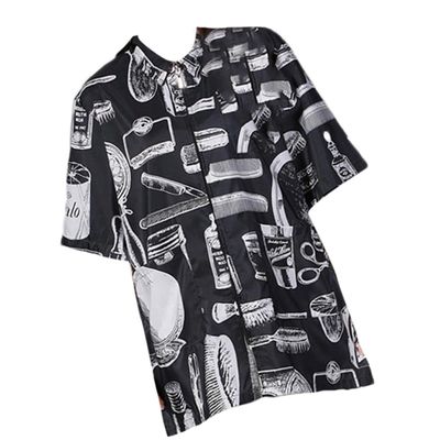 Hairdressing Smock with Zipper and Pockets, XL, Black
