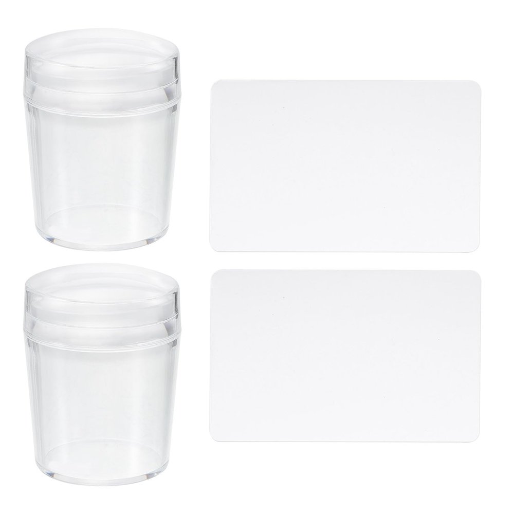 OFFIGAM Clear Nail Stampers, Set of 2, with Clear Silicone Heads