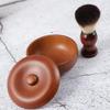 Beard Brush Set for Men with Shaving Bowl, Nylon and Wood view 3
