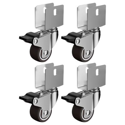 4-Piece Heavy-Duty Furniture Caster Wheels, 1.25-Inch Swivel Casters