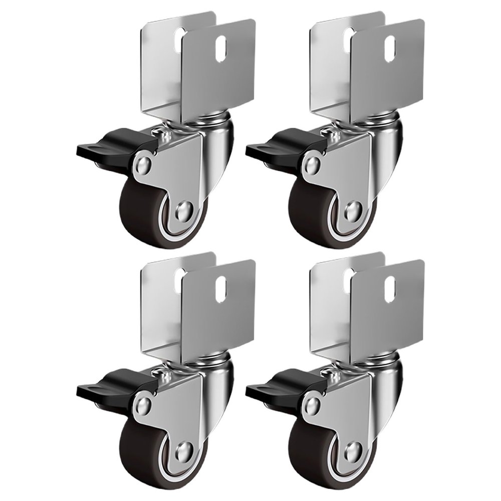 4-Piece Heavy-Duty Furniture Caster Wheels, 1.25-Inch Swivel Casters